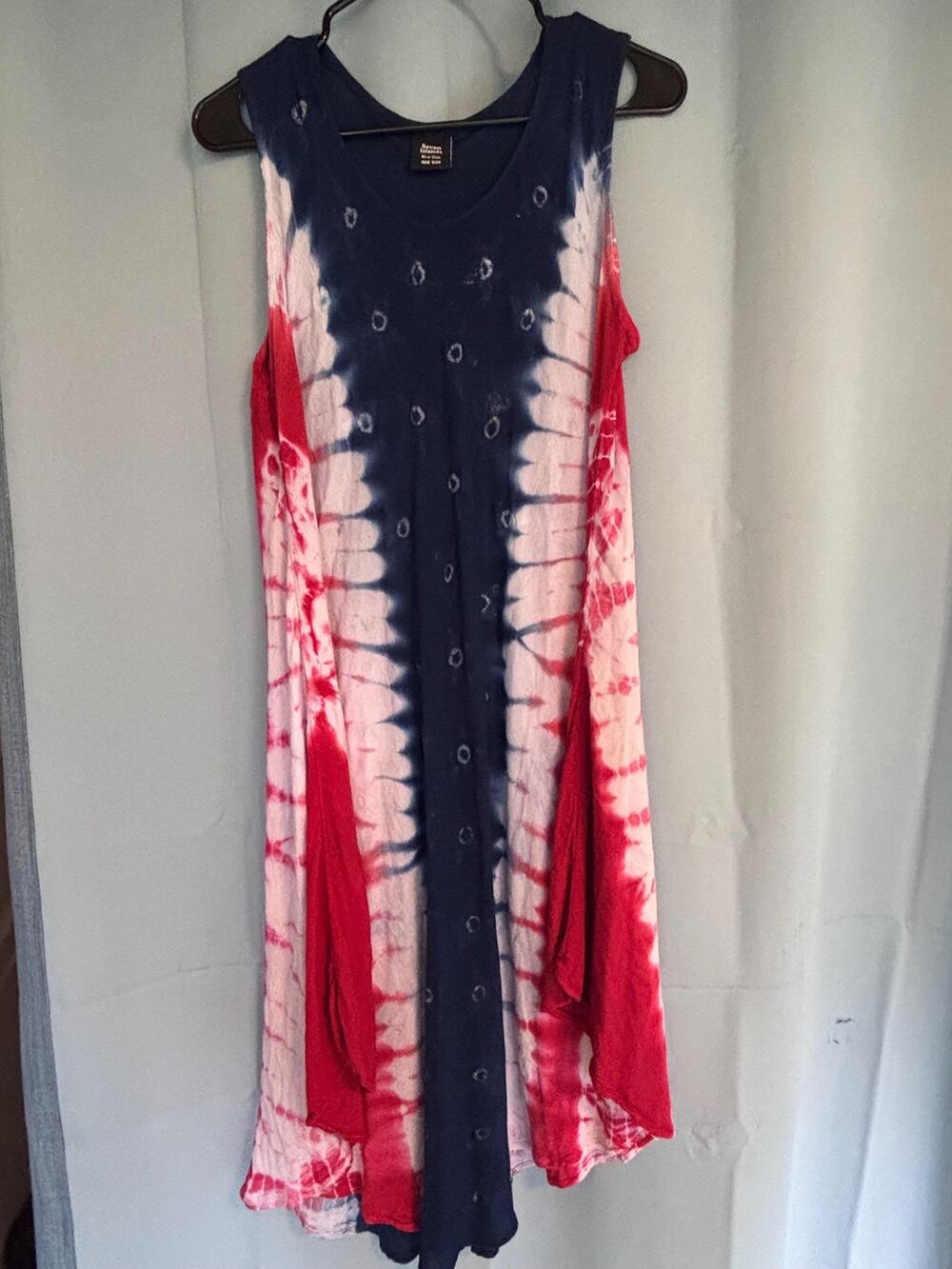 Seven Island New York Red White Blue Summer Beach Dress One Size